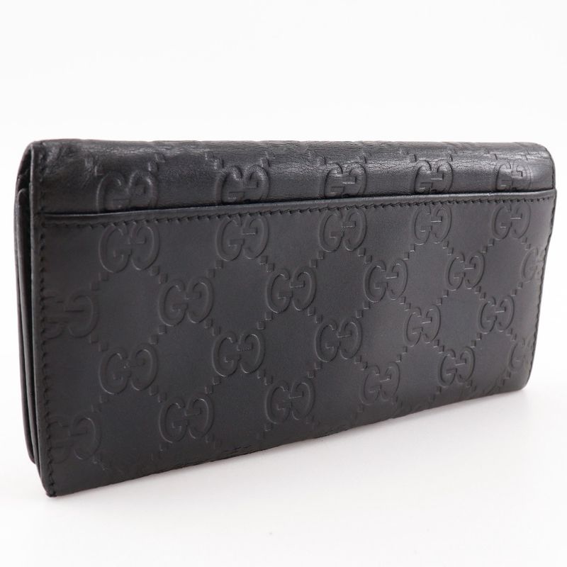 Gucci GG Striped Leather Black Long Wallet — view 3