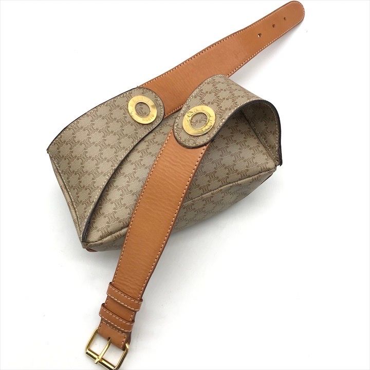 Celine Macadam Triomphe Waist Pouch Belt Bag Beige — view 7