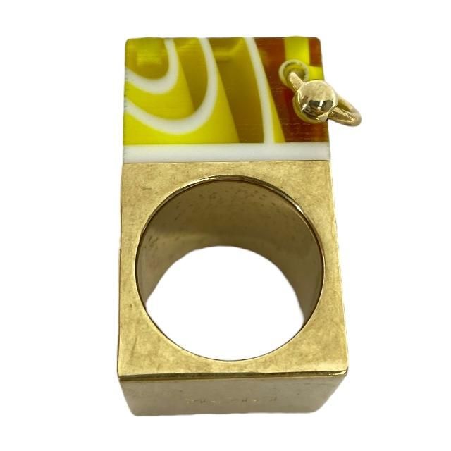 Christian Dior Sorbet Ring Accessories CD Logo Metal Plastic Yellow — view 9