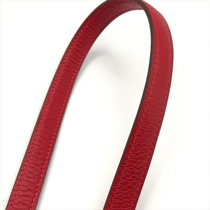Hermes Kelly Bolide Leather Silver Shoulder Strap Red — view 9