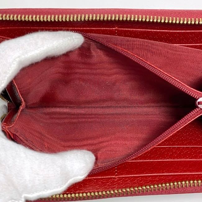 Gucci Round Zipper Long Wallet Red Navy — view 6