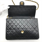 Chanel CC Logo Quilted Lambskin Push Lock Chain Shoulder Bag Black — view 7