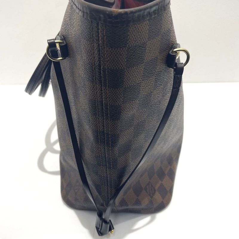 Louis Vuitton Damier Neverfull MM Leather Tote Shoulder Bag — view 5