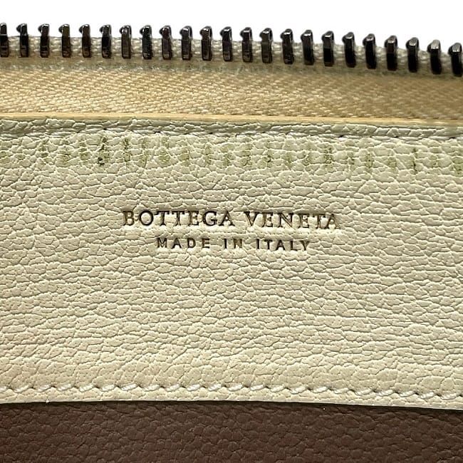 Bottega Veneta Round Zipper Long Wallet Cream Intrecciato — view 7