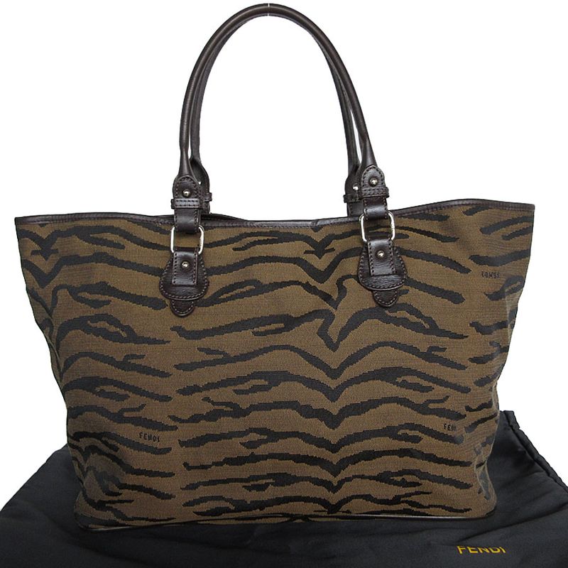 Fendi Zebra Print Nylon Tote Handbag — view 2