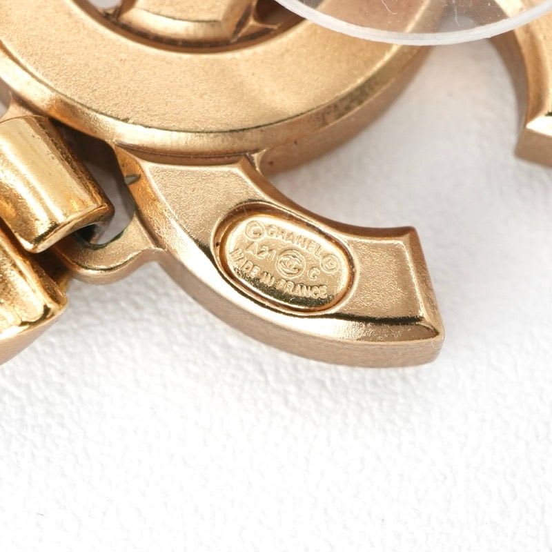 Chanel Earrings Gold Coco Mark Rhinestone — view 6