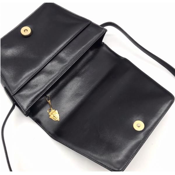 Gucci Leather Logo Shoulder Bag Black — view 7