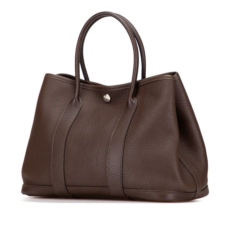 Hermes Garden Party TPM Chocolat Silver Hardware Negonda — view 2