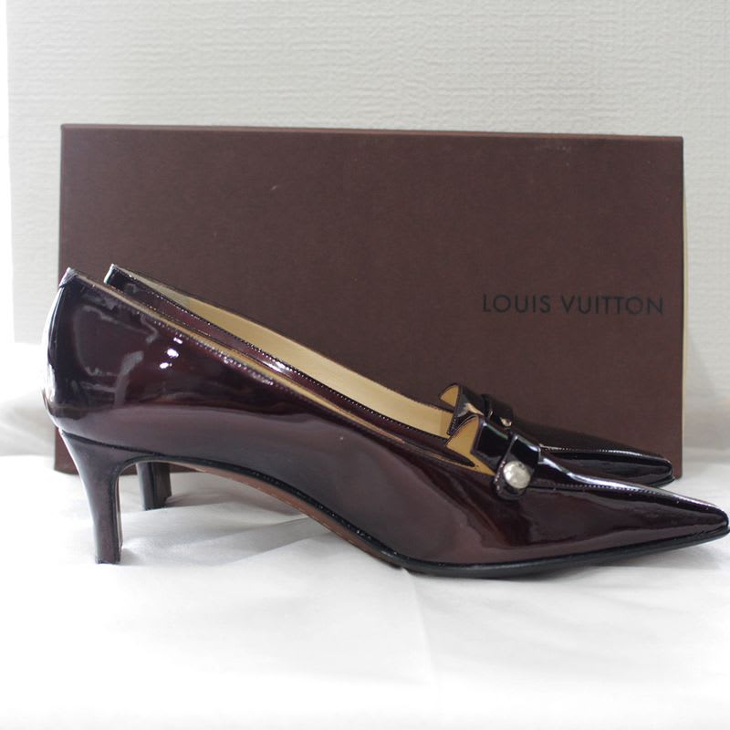 Louis Vuitton Stored Item Enamel Brown Heel 37 — view 2