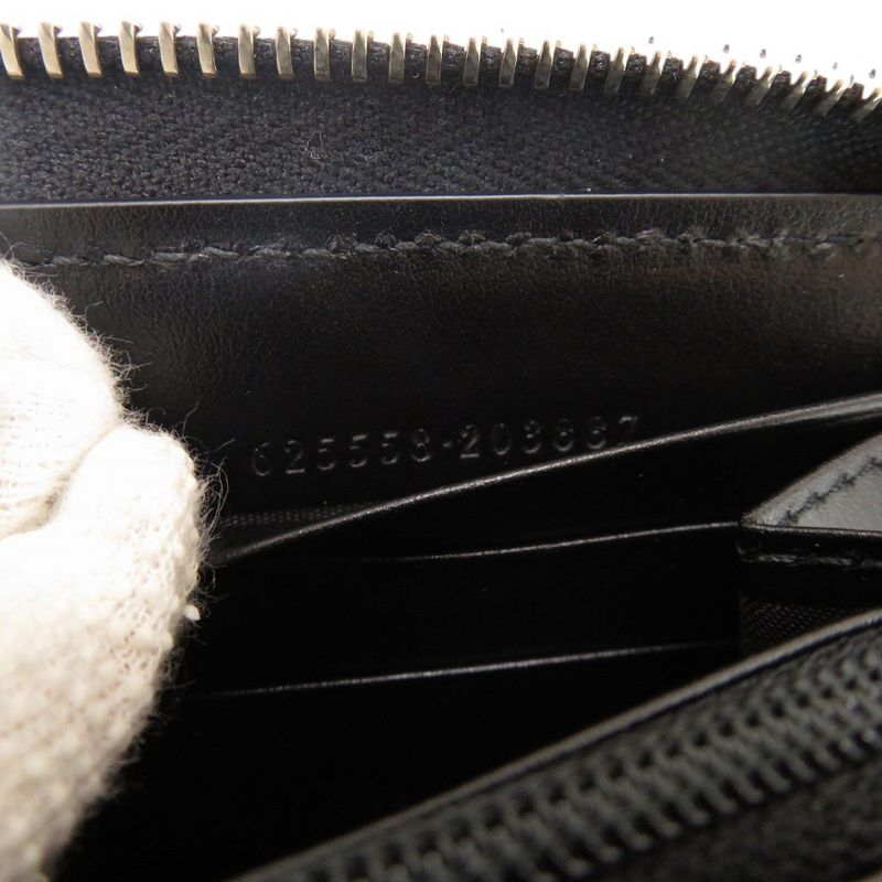 Gucci GG Embossed Black Round Zipper Long Wallet 1335 — view 8
