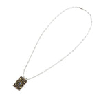 Hermes Boite A Reve Pendant Accessory Case Metal Silver Navy Necklace 1421 — view 4