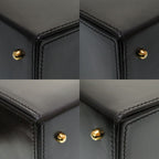 Gucci Lady Lock Leather Black Gold Hardware 000 01 0246 Vanity Bag Handbag — view 4