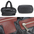 Chanel Tote Bag Boston Coco Cocoon 13 th Black Bordeaux Leather Quilted Usual — view 3