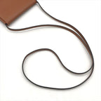 Loewe Heel Pouch Small Soft Calf Coin Card Case Shoulder Bag Crossbody Brown — view 7