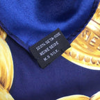 Chanel Chain Logo Scarf Large Silk 100% Navy — view 9