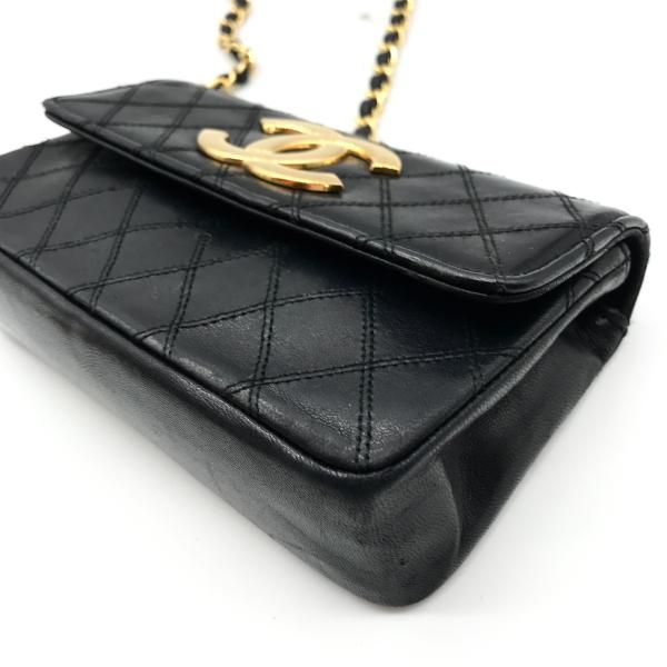 Chanel Bicolor Big CC Logo Mini Chain Shoulder Bag Black — view 4