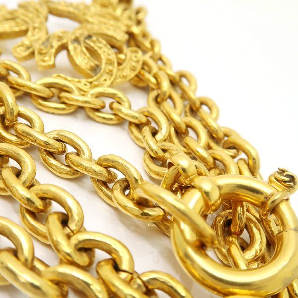 Chanel Necklace 94 A Triple Coco Mark Large Long Chain Vintage — view 7
