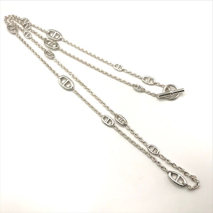 Hermes Chaine D'ancre Farandole Long Necklace 925 Sterling Silver — view 3