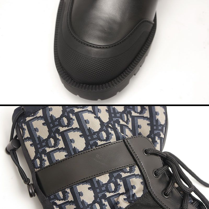 Dior Combat High Top Boots 42 Oblique Black and Navy — view 6
