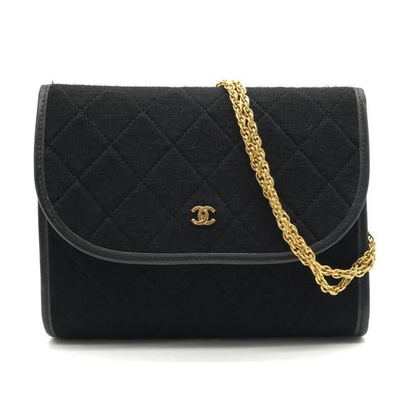 Chanel CC Logo Mini Quilted Pushlock Cotton Jersey Chain Shoulder Bag — view 2