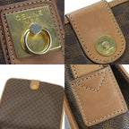 Celine Shoulder Bag Macadam Leather Brown Gold Hardware Crossbody — view 5