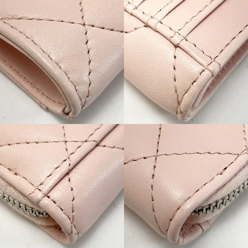 Chanel Quilted Card Case Ap3630 Light Pink Coco Mark Lambskin Coin — view 7