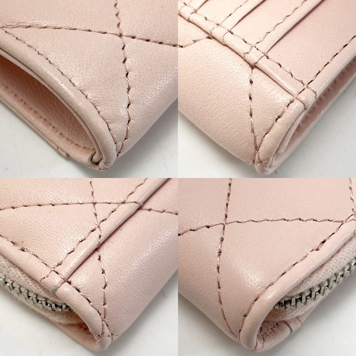 Chanel Quilted Card Case Ap3630 Light Pink Coco Mark Lambskin Coin — view 7