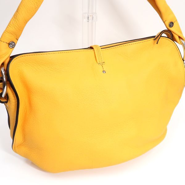 Celine Shoulder Bag Leather 1028 Yellow Cadena — view 3