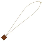Hermes Ace Of Hearts Leather Metal Brown Necklace 1758 — view 6