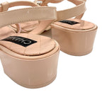Chanel Sandals Shoes Patent Leather Pink Coco Mark Quilted Thong — view 9