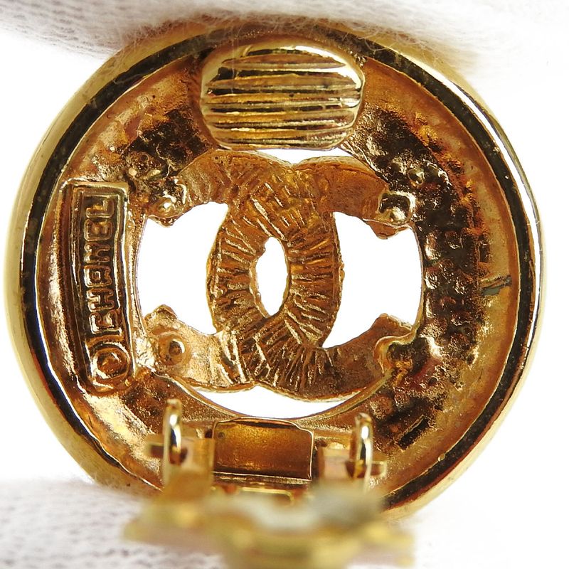 Chanel Earrings Coco Mark Metal Gold Accessory Plated Small Accessories — view 6