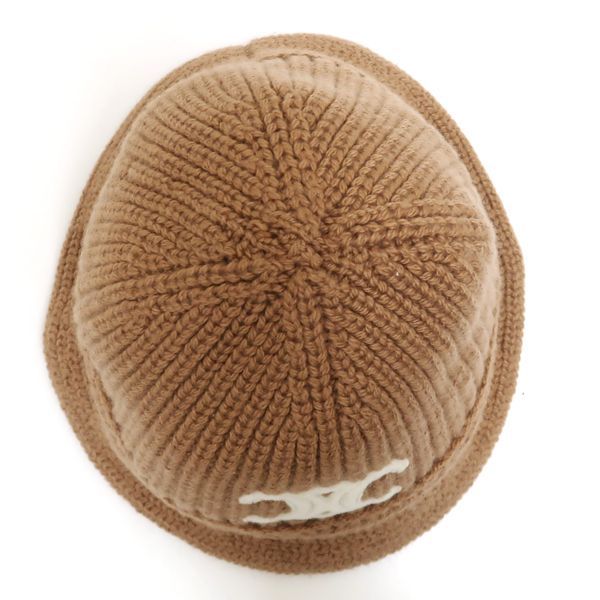 Celine Triomphe Crochet Bucket Hat 2 A80 T384 D Camel Beige Cashmere — view 4