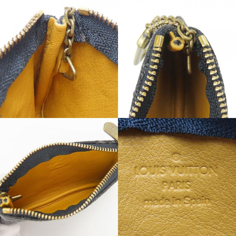Louis Vuitton Coin Case Pochette Cles Monogram Denim Gray Black — view 8