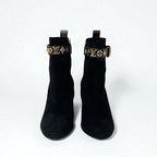 Louis Vuitton Silhouette Line Monogram Boots Short Shoes Suede Black — view 3