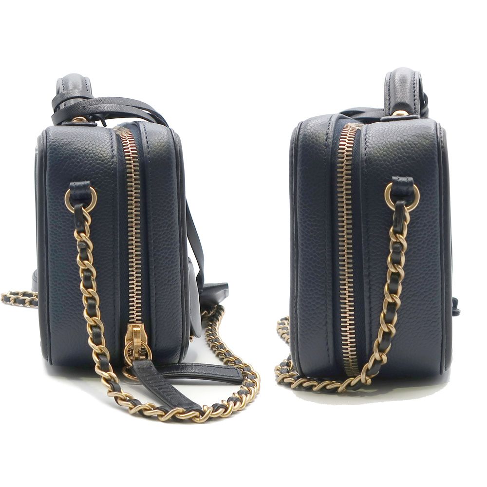 Chanel CC Filigree Vanity Chain Shoulder Bag Navy — view 3