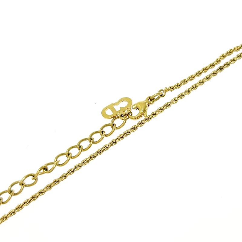 Christian Dior GP Emblem Logo Necklace Gold — view 7