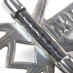 Hermes Touareg Hand Engraved Design Chrome Color Leather Use Belt Buckle SV 925 — view 6