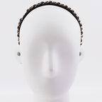 Chanel Headband Coco Mark Chain Lambskin Black Silver — view 4