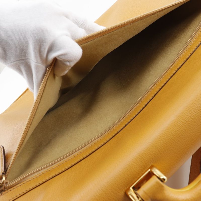 Gucci Vintage Calf Yellow Business Bag — view 8