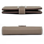 Hermes Bearn Card Case Etoupe Silver Hardware Veau Epsom — view 5