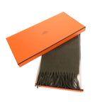 Hermes T H6 Cashmere Khaki Scarf 0104 — view 4