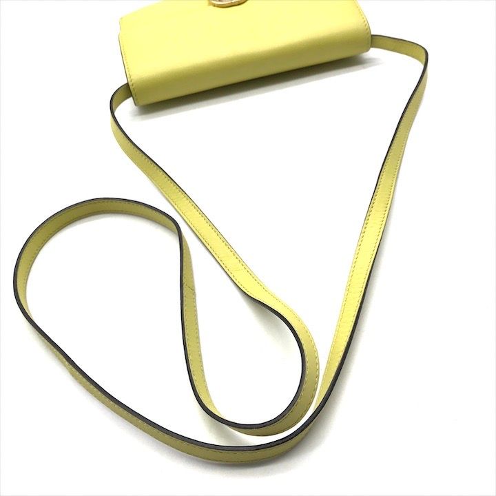 Gucci Interlocking 2-Way Shoulder Bag Wallet Lime Yellow Leather — view 6