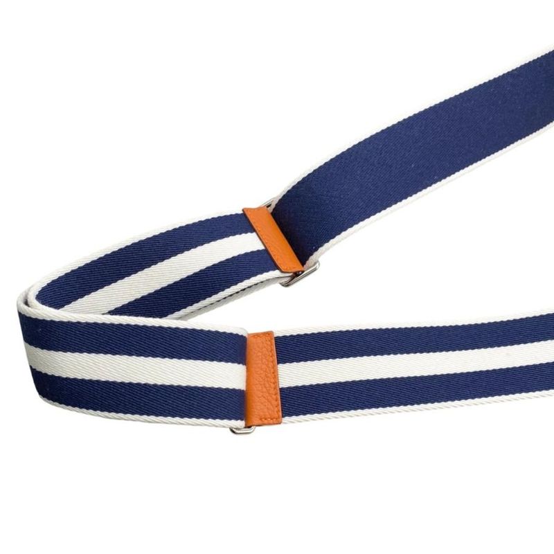 Hermes Shoulder Bag Vidpoche Stamped B H Logo Orange White Navy — view 8