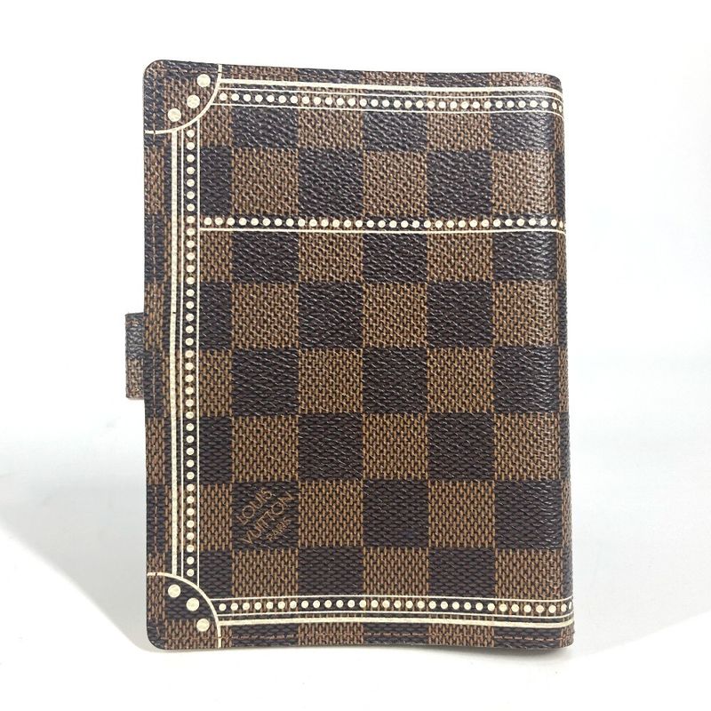 Louis Vuitton Notebook Cover Agenda PM Trunk Pattern Damier Canvas Ebene Brown — view 3