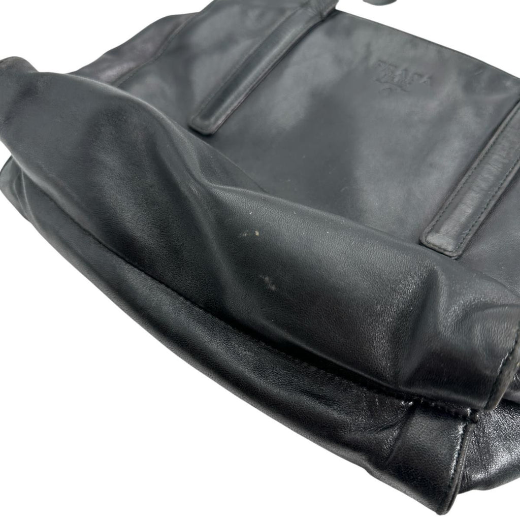 Prada Tote Bag Logo Shape Pressed Black — view 4