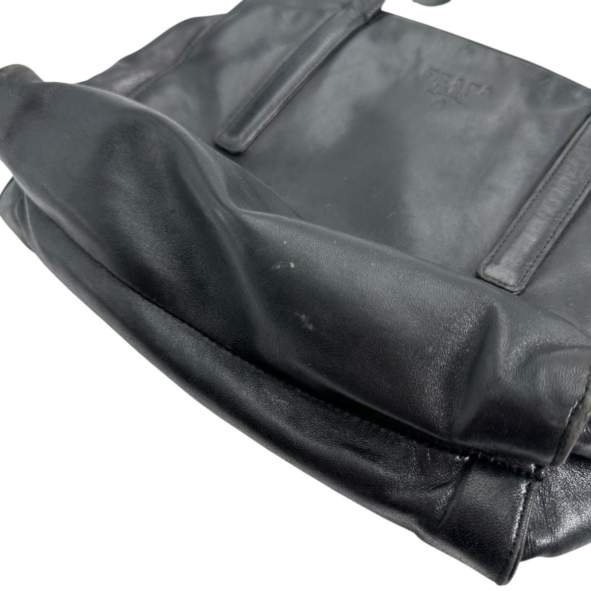 Prada Tote Bag Logo Shape Pressed Black — view 4