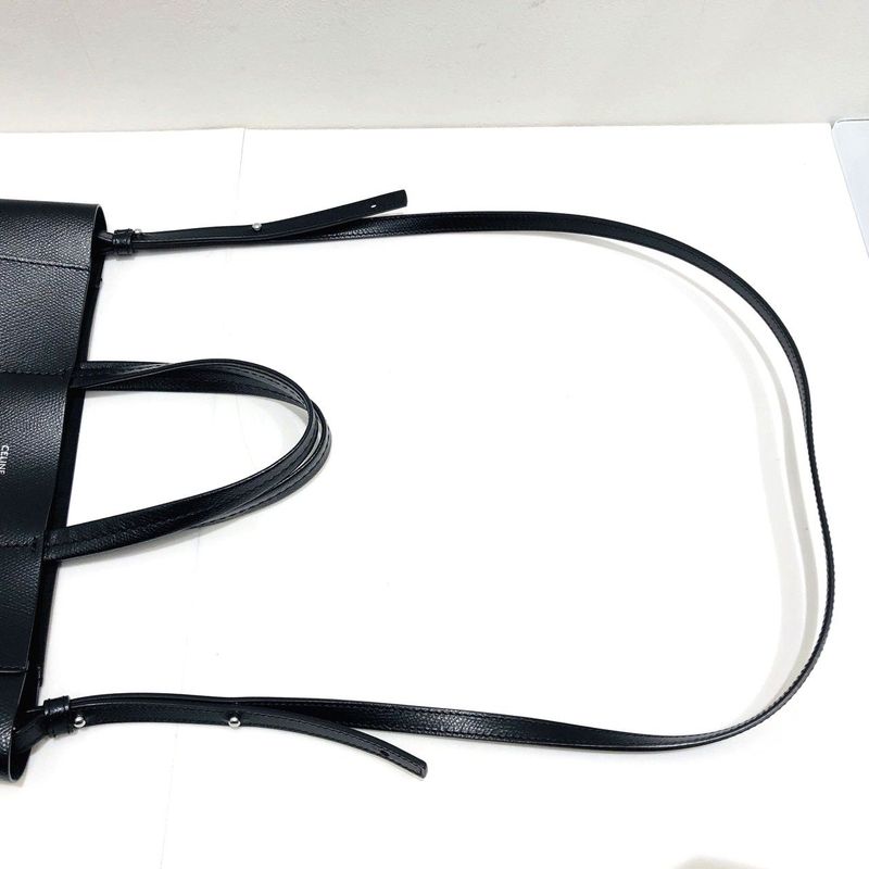 Celine Vertical Cabas Small 2-Way Bag Black Leather Tote Crossbody — view 7
