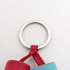 Hermes Carmen Duo Unodos Celeste Light Blue-type Red Key Holder Charm — view 6
