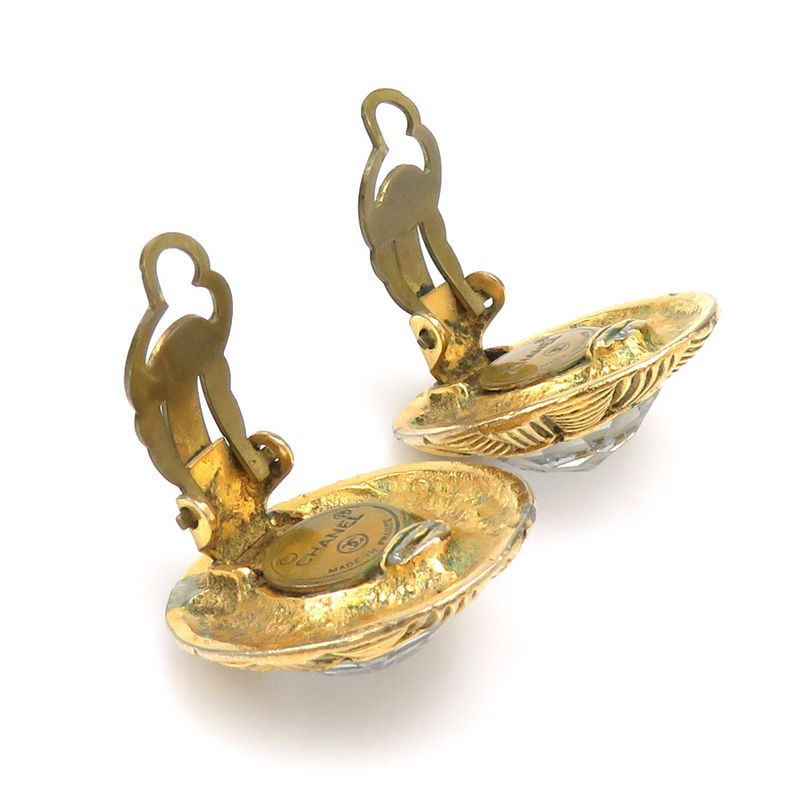 Chanel Gold Starburst Crystal Earrings — view 5
