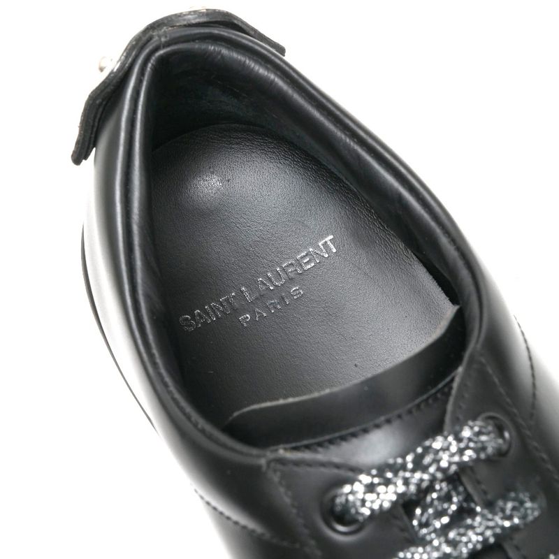 Saint Laurent Paris Sneakers Size 37 low Cut Rip Patch Leather Shoes — view 6